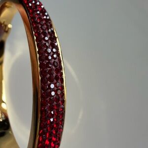 Ruby-red Cherry Crystal Hinge Magnetic Clamp Bracelet Talbots